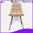 Modern Century white rattan dining chairs trader