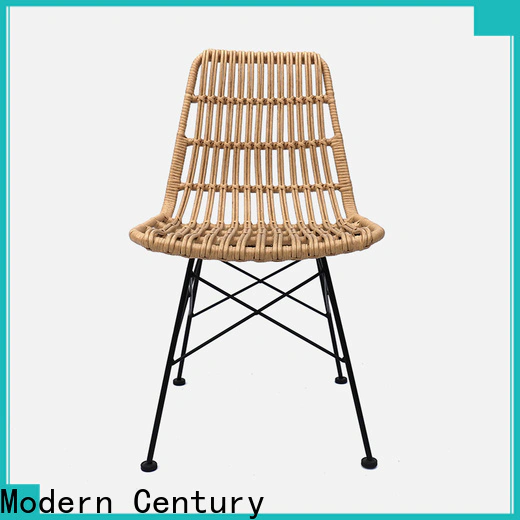 Modern Century white rattan dining chairs brand for sale
