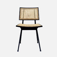 Rattan Chair Nora W460×D500×H780 Rattan With A Black Powder Coated Metal Frame