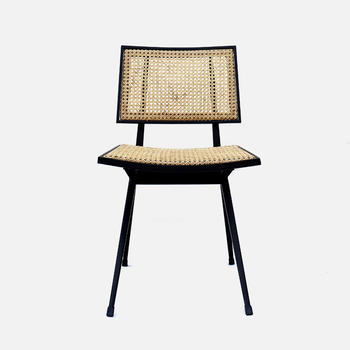 Rattan Chair Nora W460×D500×H780 Rattan With A Black Powder Coated Metal Frame
