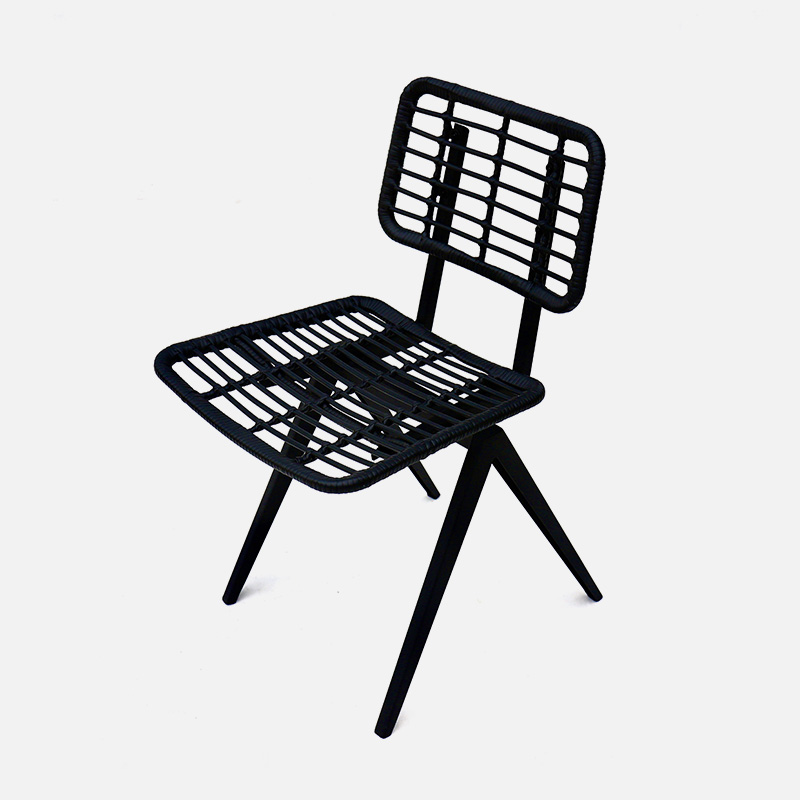 Modern Century black rattan dining chairs factory for sale-1